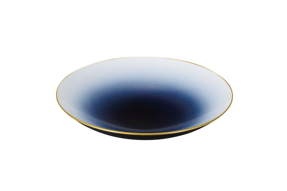 ブランド名【彩】　山中近代漆器　深海の碧　（しんかいのあお）240プレ－ト