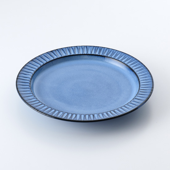 蒼鎬　(リム付）8寸皿