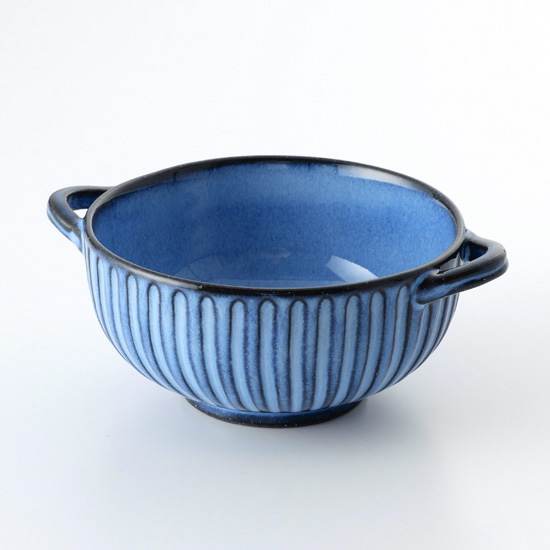 蒼鎬　(耳付）スープ碗