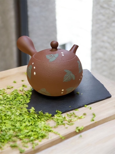 朱泥小丸急須　蔦