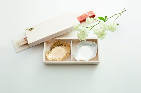 招福鯛プレミアム金銀小皿2枚セット