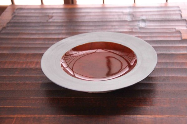 漆銀皿 80 木地溜