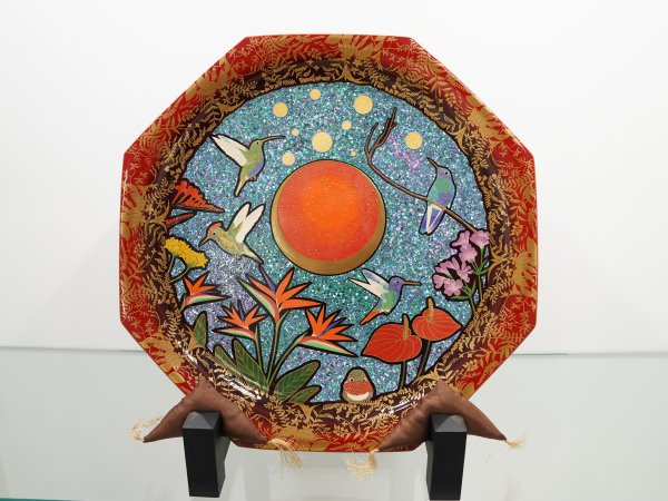 小鳥の楽園蒔絵 八角飾皿