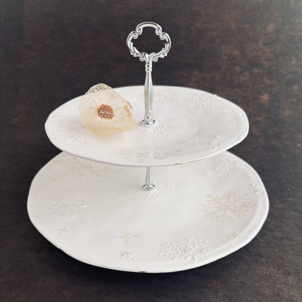 ケーキスタンド　雪結晶