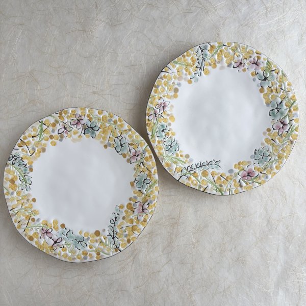 ミモザリース模様　お皿