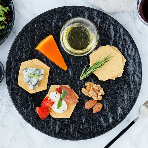 プレート 24cm スレート調 ブラック