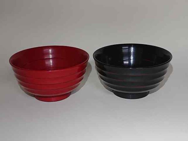 飯椀　荒波　古代塗