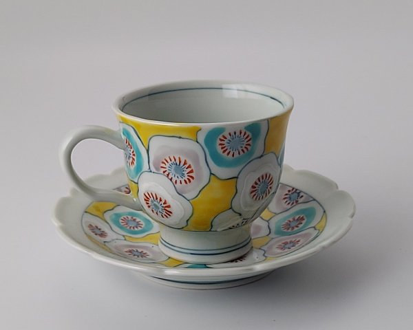 一葉シリーズ花盛りコーヒー碗皿